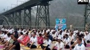 India News | J-K: Yoga Session Held at Chenab Rail Bridge, World's Highest Railway Bridge, in Reasi