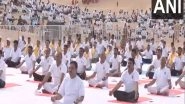 India News | Sand, Sun, and Serenity: Rajasthan CM Bhajanlal Sharma Performs Yoga in Jaisalmer's Dunes on 11th IYD