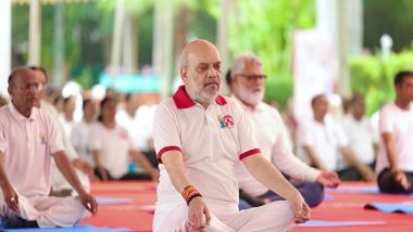 India News | Yoga Brings Unity Among Mind, Brain and Body: Union Home Minister Amit Shah Celebrates 11th IYD in Ahmedabad