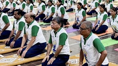 India News | Deendayal Port Authority Chairman Sushil Kumar Singh Leads Yoga Session Held in Kutch