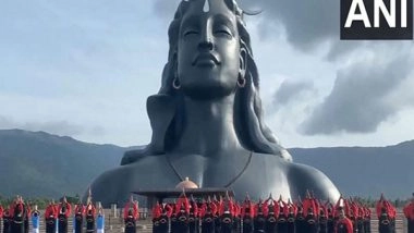 India News | Tamil Nadu: Defence Personnel Perform Yoga in Front of Adiyogi at Coimbatore's Isha Yoga Centre