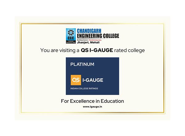 Business News | CGC Jhanjeri, Mohali Becomes First in North India to Achieve QS I-GAUGE Platinum Rating Across All Parameters