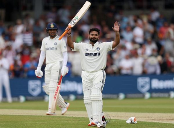 Sports News | Rishabh Pant Scores a Record Century,  India on 454/7 at Lunch Against England