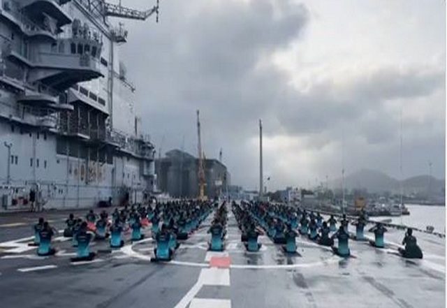 India News | Navy Personnel Celebrate International Yoga Day On-board INS Vikramaditya