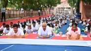 India News | Gujarat Creates Guinness World Record on Yoga Day with 2,121 Practitioners Performing Bhujangasana