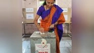 India News | NCP's Supriya Sule Casts Vote in Cooperative Sugar Factory Election in Baramati