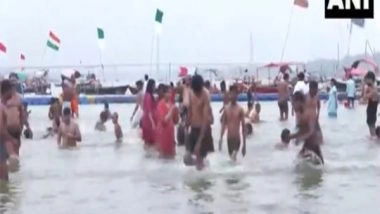 India News | Uttar Pradesh: Devotees Take Holy Dip in Triveni Sangam on Yogini Ekadashi