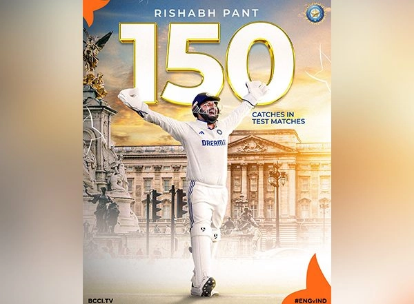Sports News | Rishabh Pant Becomes Third Indian to Take 150 Test Catches as Wicketkeeper
