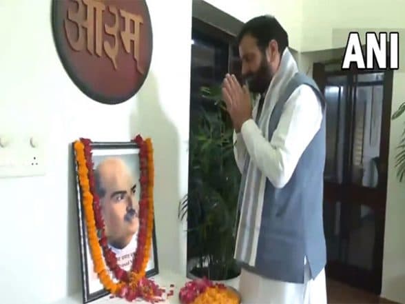 India News | Haryana CM Saini Pays Floral Tributes to Syama Prasad Mookerjee