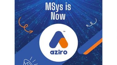 Business News | MSys Technologies Rebrands as 'Aziro'-- Signaling a Bold New Era in AI-Native, Innovation-Driven Future