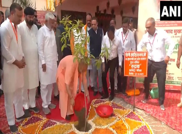 India News | Yogi Adityanath Plants Sapling on Syama Prasad Mookerjee's Death Anniversary