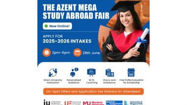 Business News | Azent Overseas Education Hosts Mega Online Study Abroad Fair