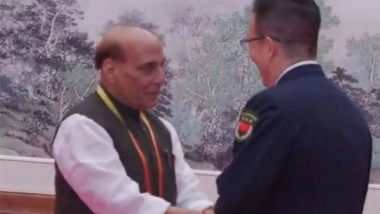 World News | China: Rajnath Singh Arrives for SCO Defence Ministers' Meeting in Qingdao