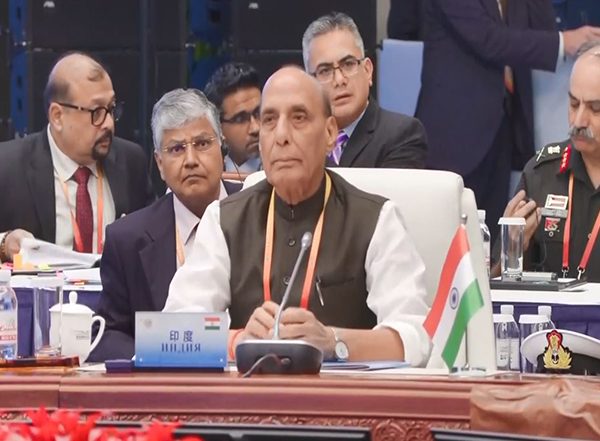 World News | Rajnath Singh Urges for End to Terrorism at SCO Defence Ministers' Meeting in China's Qingdao
