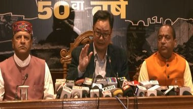 India News | Union Minister Rijiju Slams Congress over Emergency; Unveils Projects Worth Rs 78 Cr in Himachal Pradesh