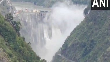 India News | J-K: Chenab River Overflows Amid Heavy Rainfall, Administration People Not to Go Near Rivers