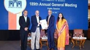Business News | CEO NITI Aayog B.V.R Subrahmanyam Delivers Impactful Message at Bombay Chamber's 189th AGM; Rajiv Anand Takes over as Chamber President