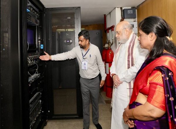 India News | Gandhinagar: Amit Shah Visits Library Network Centre, Holds Review Meeting for Development of Libraries