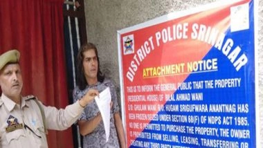 India News | Srinagar Police Attaches Rs 50 Lakhs Worth Property of Notorious Drug Peddler Under NDPS Act