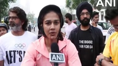 India News | Babita Phogat Cycles in Delhi's Fit India Initiative, Promotes Healthy Lifestyle