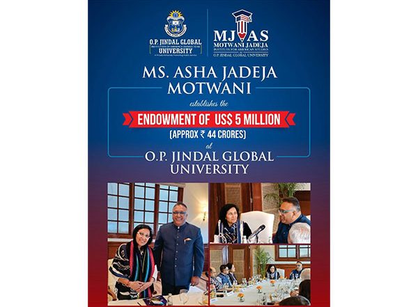 Business News | JGU Establishes Motwani Jadeja Institute for American Studies (MJIAS) with Historic US$5 Million Endowment
