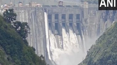 India News | J-K: Three Gates of Baglihar Dam Opened as Chenab River Swells After Heavy Rainfall
