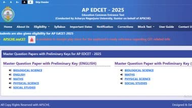 AP EdCET Answer Key 2025 Out at cets.apsche.ap.gov.in: APSCHE Releases Provisional Answer Key of Andhra Pradesh Education Common Entrance Test Exam, Know Steps To Check