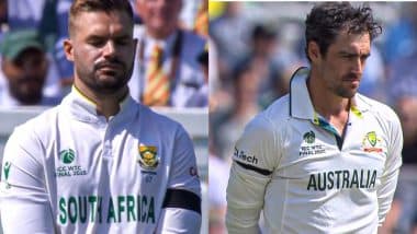 Australia, South Africa Teams Wear Black Armbands, Observe Silence For Ahmedabad Air Plane Crash Victims Ahead of Day 3 of SA vs AUS ICC WTC 2025 Final (Watch Video)