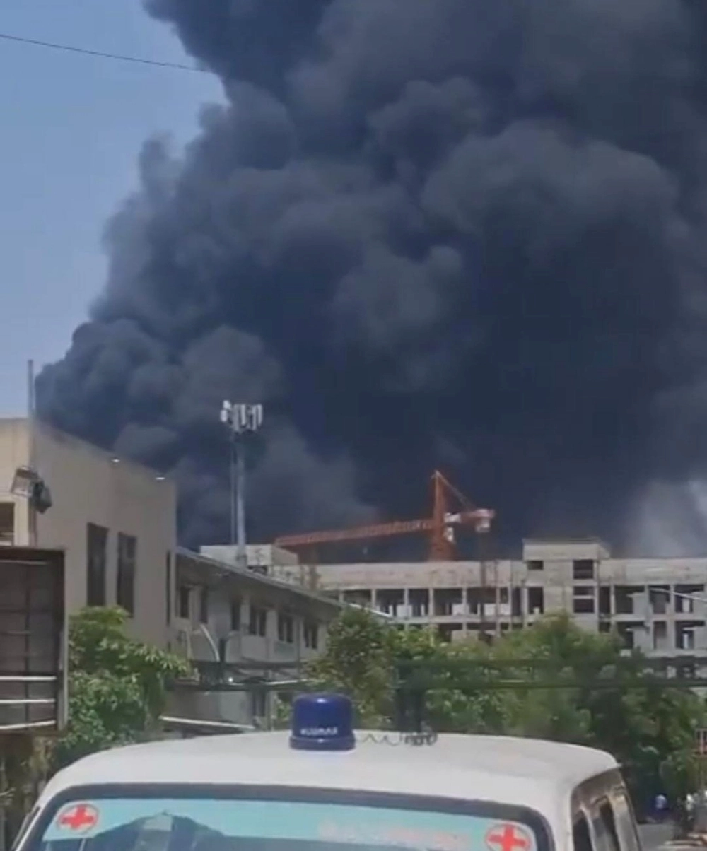 Fresh images and videos from the site show intense fire, twisted debris, and a partially collapsed section of the hostel, painting a harrowing picture of the impact and destruction.