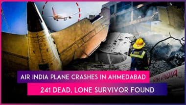 Ahmedabad Plane Crash: London-Bound Air India Flight AI171 Crashes Into Residential Building; 241 Killed, 1 Miraculously Survives