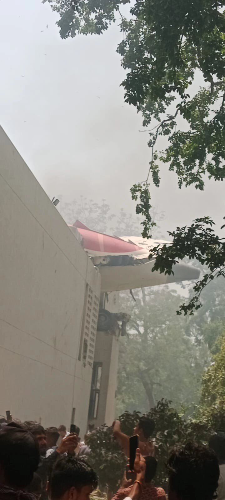 Shocking first visuals from the crash site reveal debris scattered near the IGP Compound, drawing massive attention from locals and emergency services.