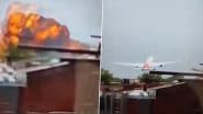 Air India Plane Crash: Air India’s London-Bound Flight AI171 Carrying Over 200 Passengers Crashes Near Ahmedabad Airport, Airline Shares Update (Watch Videos)
