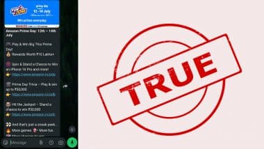 Is 'Win Prizes Everyday on Amazon Prime Day 12th to 14th July' WhatsApp Message Genuine or Fake? Know How To Identify Spam Links in Messages