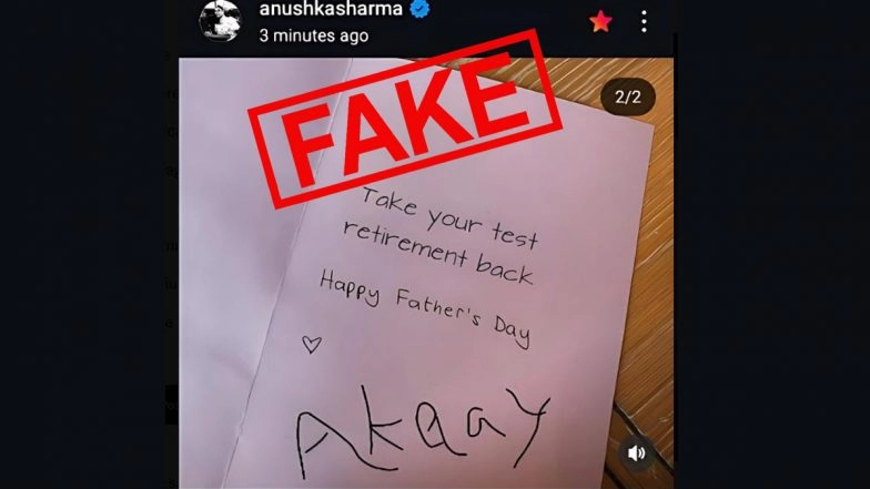 Fact Check: Did Anushka Sharma Share Son Akaay's Note Requesting Virat Kohli To Take Test Retirement Back? Know Truth Here