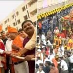 Rath Yatra 2025: Gujarat CM Bhupendra Patel Joins Others To Pull Chariot at Shree Jagannathji Mandir in Ahmedabad As 148th Rath Yatra of Lord Jagannath Begins (Watch Video)