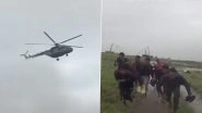 Arunachal Pradesh: 14 People Stranded in Middle of Flooded Bomjir River in Lower Dibang Valley Rescued to Safe Location by Indian Air Force (Watch Video)