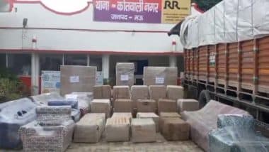 Uttar Pradesh: Truck Labelled 'On Duty Army' Caught Carrying Cannabis Worth INR 3 Crore in Mau, Smuggler Janardan Pandey Arrested (Watch Video)