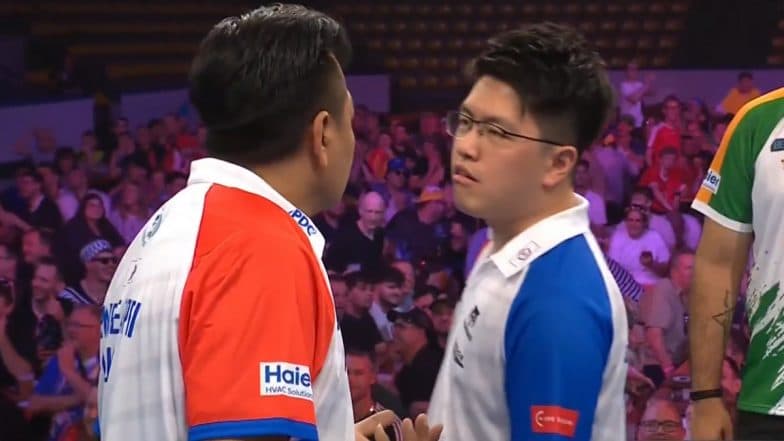Chaos! Chinese Taipei Teammates An-Sheng Lu and Pupo Teng-Lieh Engage in Heated Argument Mid-Match After Latter's Blunder Against India in World Cup of Darts 2025 (Watch Video)