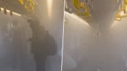 Mumbai Metro Passengers Panic, Cover Their Faces as Smoke Fills Coach After Bus Catches Fire Under Devipada Station in Borivali, Video Captures Terrifying Moment