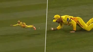 Watch 40-Year-Old Faf du Plessis Take Stunning One-Handed Catch To Dismiss Michael Bracewell During MI New York vs Texas Super Kings MLC 2025 Match (Video Inside)