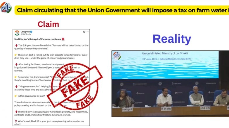 Union Government To Impose Tax on Water Usage for Agricultural Purposes? PIB Fact Check Reveals Truth As Fake News Goes Viral