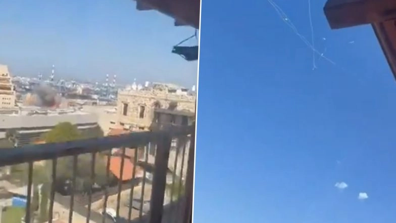 Israel-Iran Conflict: Massive Explosion Erupts in Haifa As Iranian Forces Fire More Ballistic Missiles at Israel; Tel Aviv and Beersheba Among Places Impacted (Watch Videos)