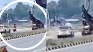Accident Caught on Camera in Gorakhpur: 4 Youths Killed As Motorcycle Crashes into Speeding Car While Overtaking Tractor; Horrific Video Surfaces