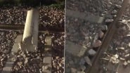 Train Derailment Attempt Foiled in Shamli: Alert Driver Stops Delhi-Saharanpur Passenger Train After Spotting Cement and Iron Pipes on Tracks (Watch Video)