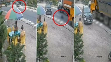 Horrific Accident Caught on Camera in Assam: Woman Killed After Being Flung by Speeding Car, Run Over by Truck in Bajali; Disturbing Video Surfaces