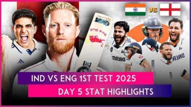 IND vs ENG 1st Test 2025 Day 5 Stat Highlights: Ben Duckett’s Century, Zack Crawley and Joe Root’s Half-Century Help England Complete Clinical Chase