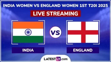 India Women vs England Women Live Streaming Online, 1st T20I 2025: How To Watch IND-W vs ENG-W Cricket Match Free Live Telecast on TV?
