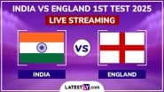 India vs England Free Live Streaming Online, 1st Test 2025 Day 1: How To Watch IND vs ENG Anderson-Tendulkar Trophy Cricket Match Live Telecast on TV?