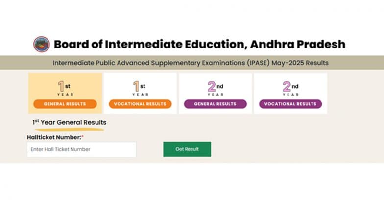 AP Inter Supplementary Results 2025 Out at resultsbie.ap.gov.in: BIEAP Announces IPASE 1st and 2nd Year Exam Results, Get Direct Link Here and Know Steps To Check Scorecards