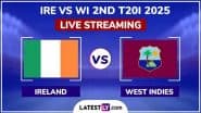 Ireland vs West Indies 2nd T20I 2025 Free Live Streaming Online: How To Watch IRE vs WI Cricket Match Live Telecast on TV in India?